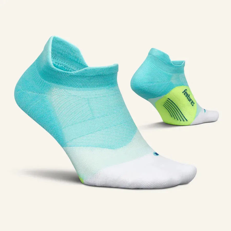 Feetures Elite Light Cushion No Show Tab - Aqua Surf