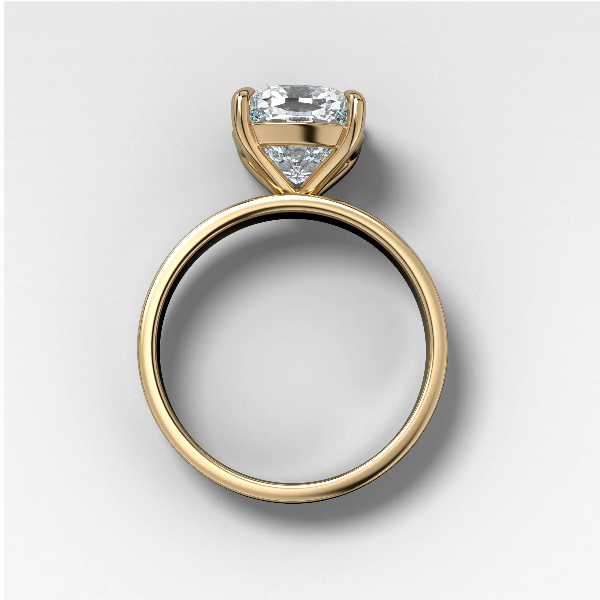 Finest Solitaire Engagement Ring With GIA 3.06ct Lab Grown Elongated Cushion Cut Diamond