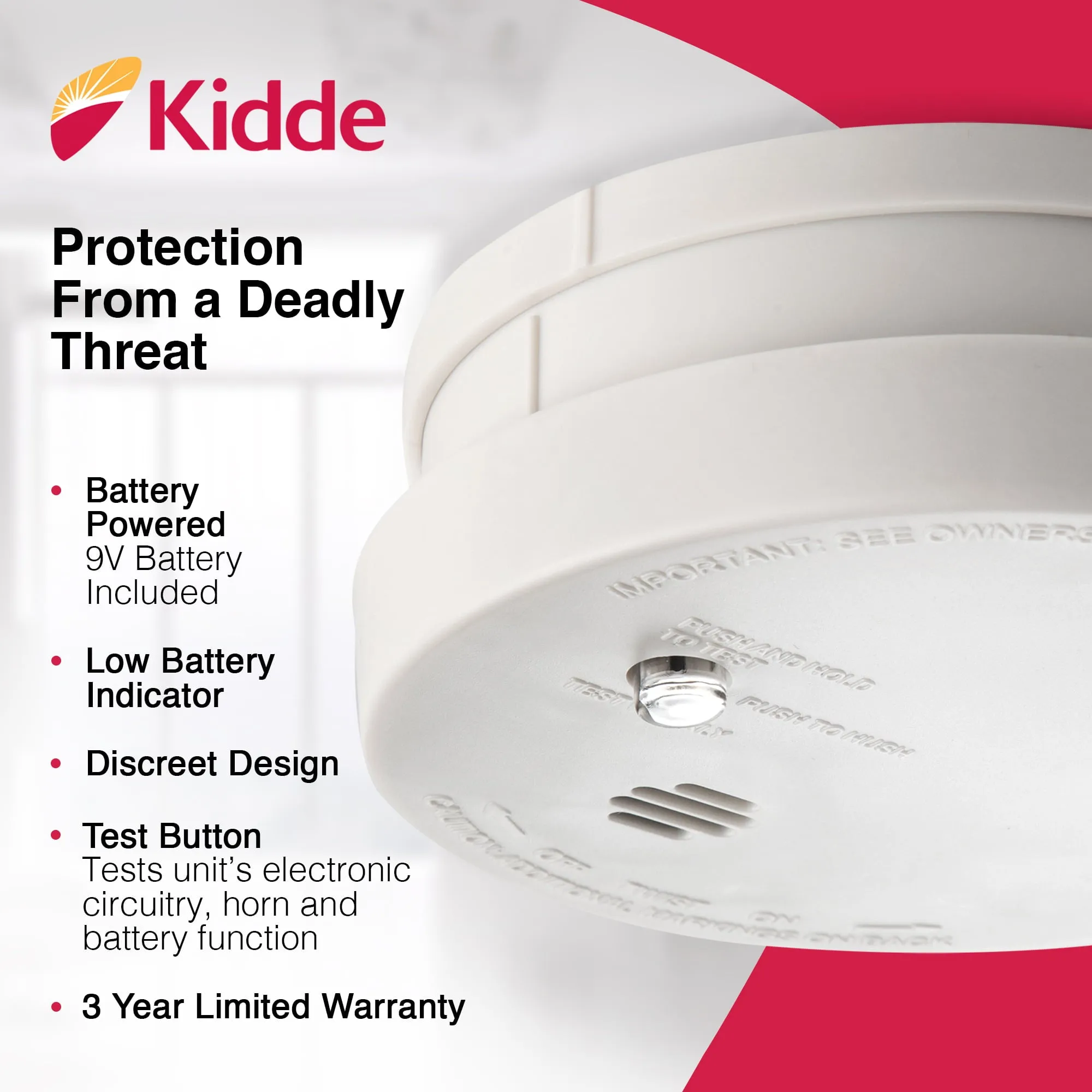 Fire Sentry Model 0914 Smoke and Fire Alarm Micro Profile Kidde 9V New
