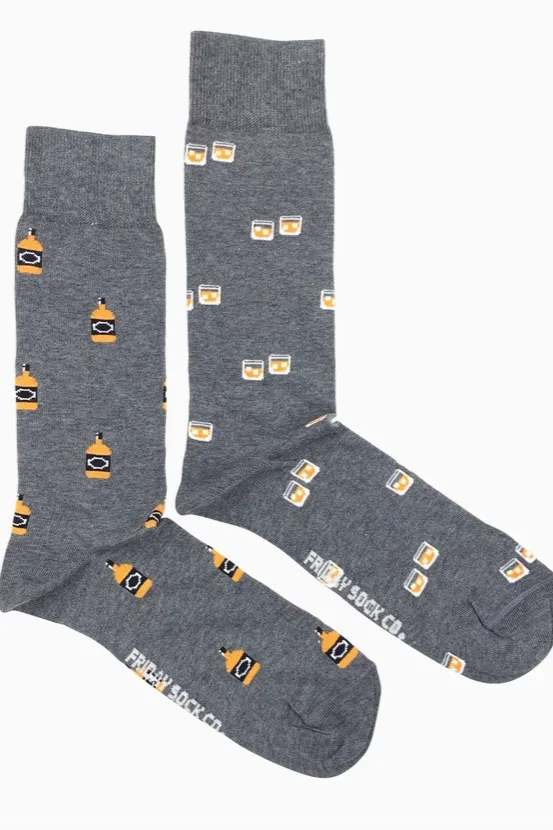 Friday Socks - Mens Mismatched Socks | Whiskey & Glasses