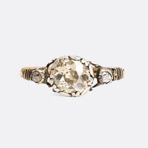 Georgian Old Mine Cut Diamond Solitaire Ring