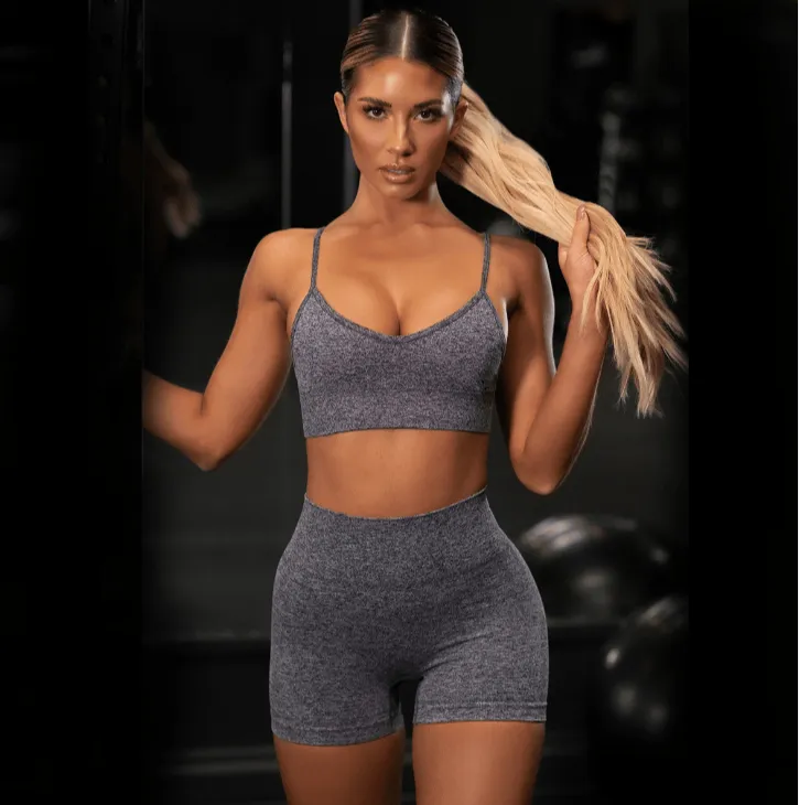 GlamFlex Yoga Bliss Fitness Set — Bra & Shorts Duo