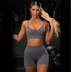 GlamFlex Yoga Bliss Fitness Set — Bra & Shorts Duo