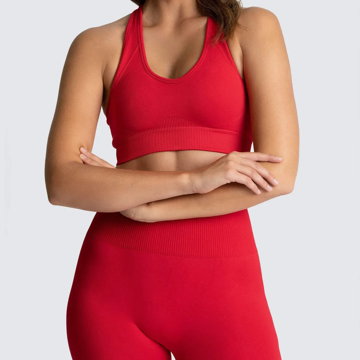 Goods In Stock Fast Drying Back Sports Bra, trendy Outdoor Sports Running Seamless Knitted Fitness Vest