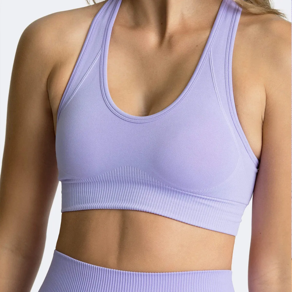Goods In Stock Fast Drying Back Sports Bra, trendy Outdoor Sports Running Seamless Knitted Fitness Vest