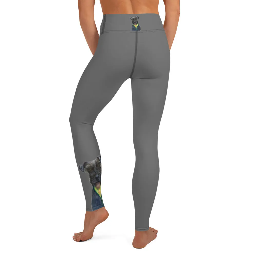 Grey Yoga Leggings with Schnauzer