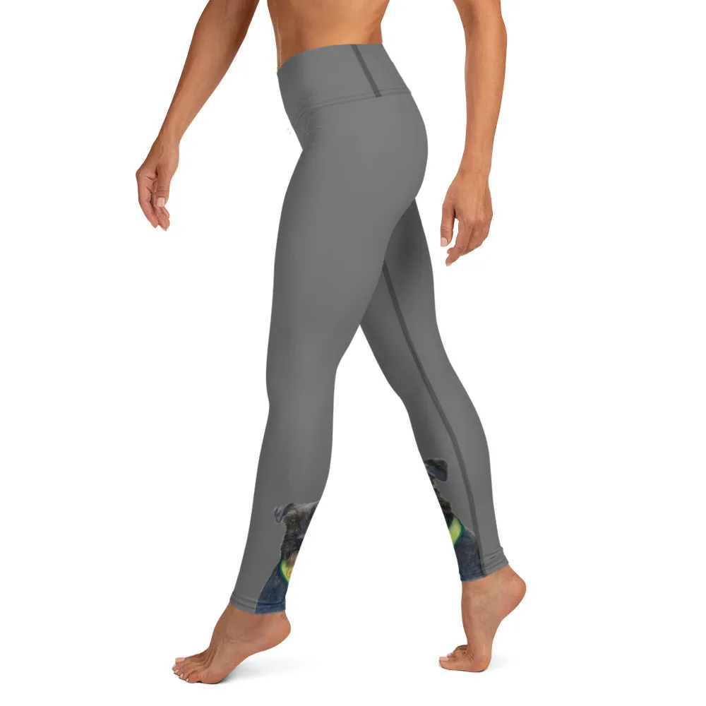 Grey Yoga Leggings with Schnauzer