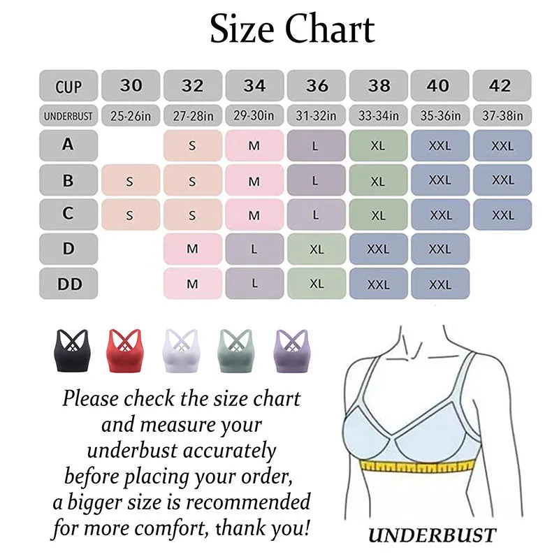 Hanerdun Sports Bras for Women Padded Sports Bra Seamless Cross Back Yoga Athletic Bras