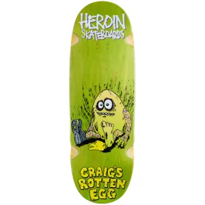 Heroin Skateboards Craig Questions Rotten Egg Skateboard Deck 10" (Various Wood Stains)