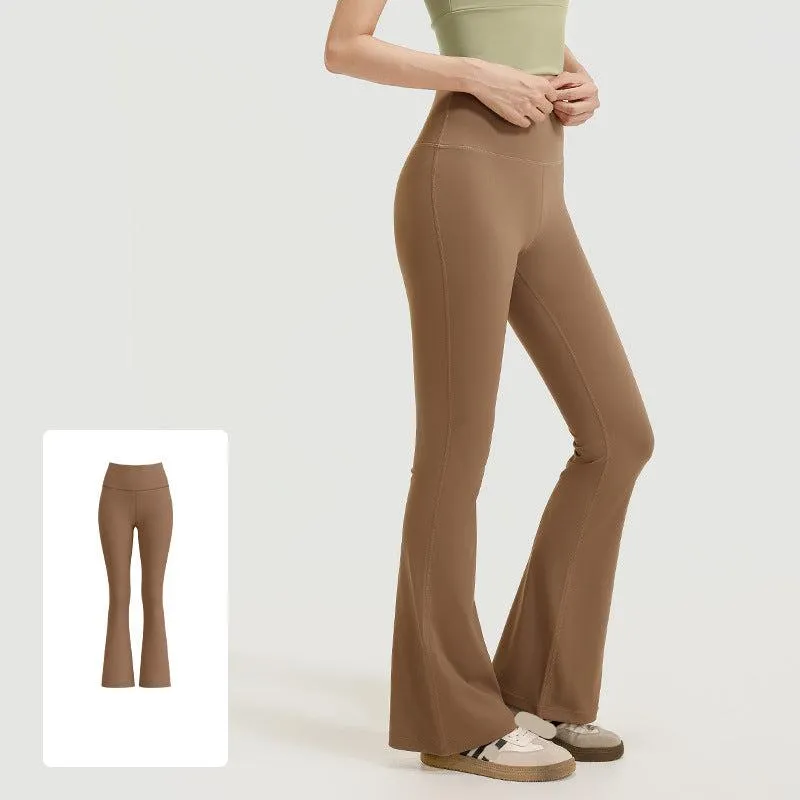 High-waisted hip-lifting flared pants