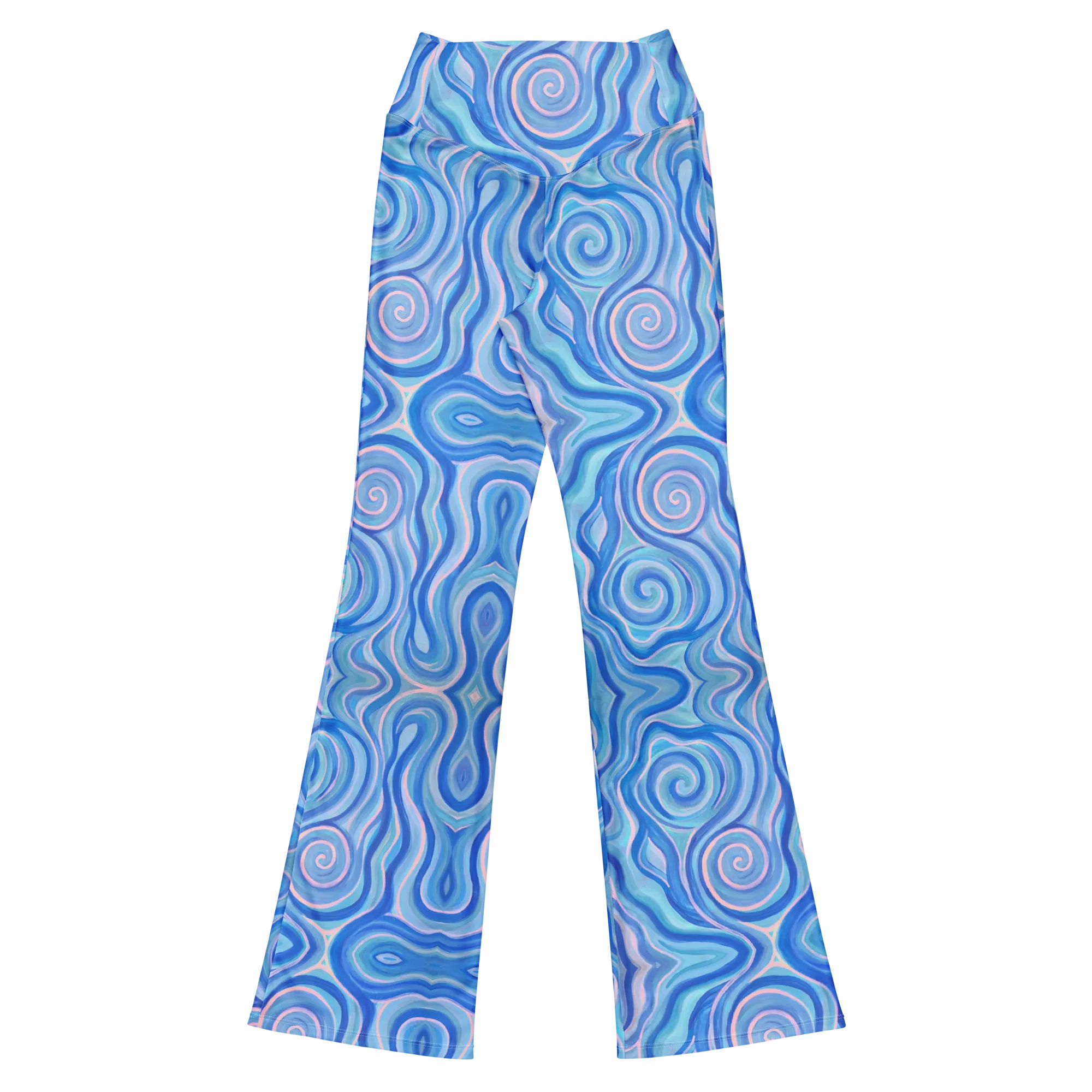 High Waisted Yoga Pants ( Internal Pocket)- "Aqua" Design