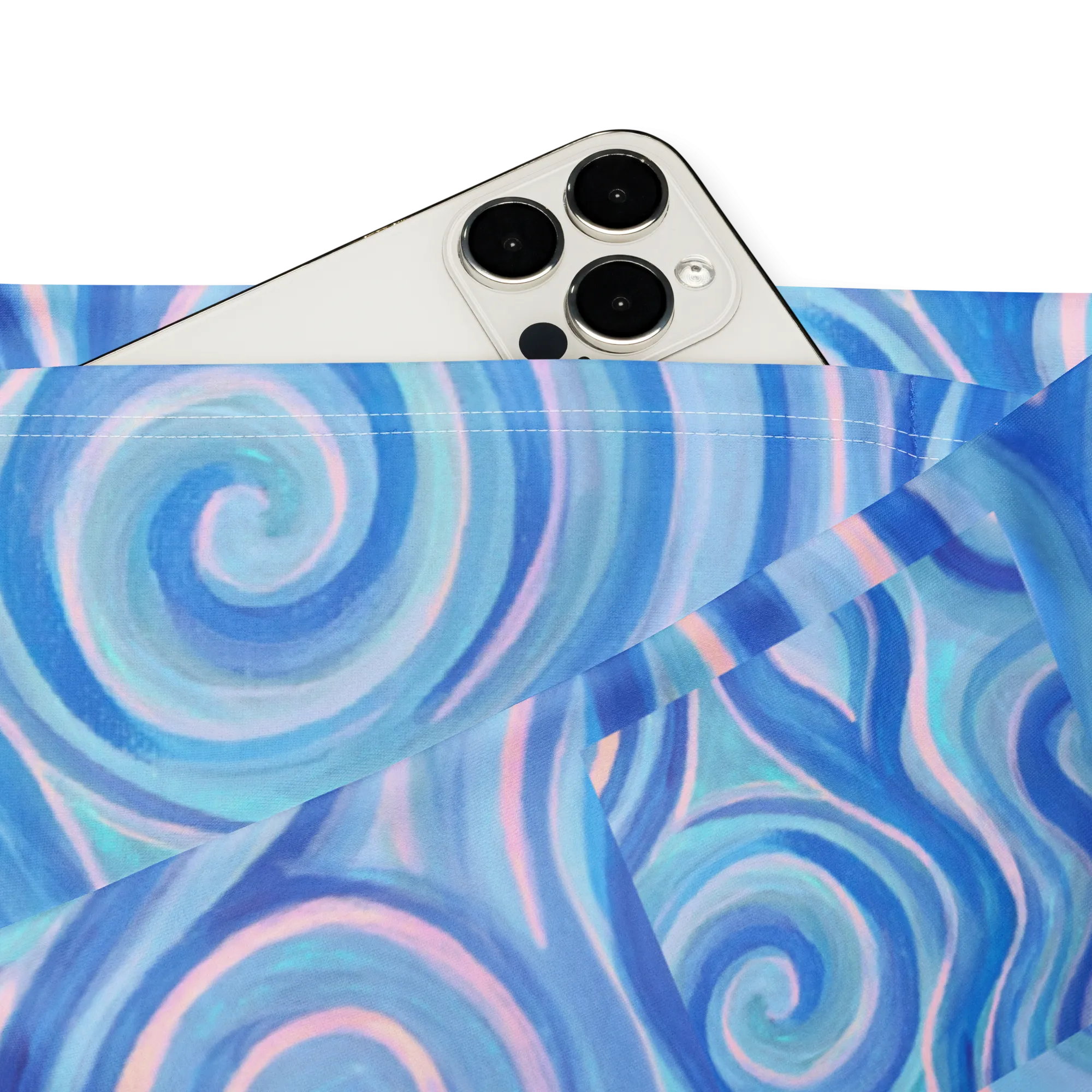 High Waisted Yoga Pants ( Internal Pocket)- "Aqua" Design