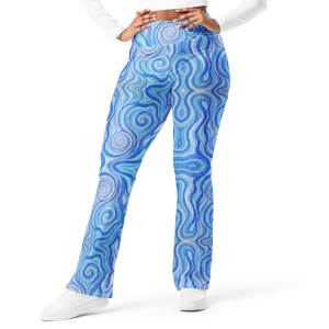 High Waisted Yoga Pants ( Internal Pocket)- "Aqua" Design