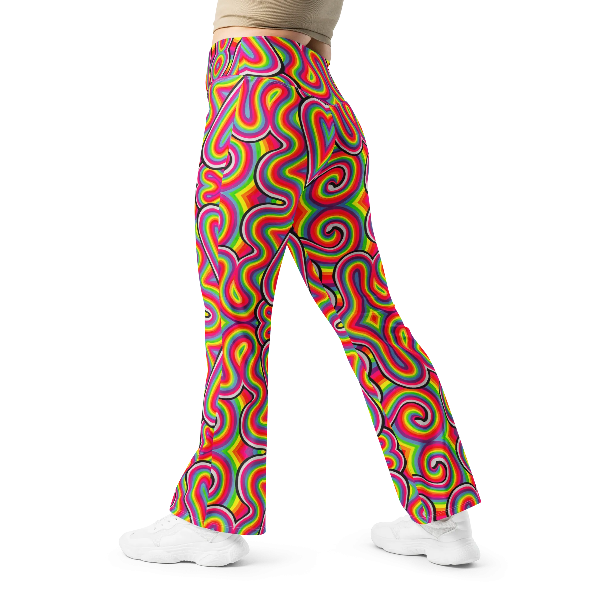 High Waisted Yoga Pants ( Internal Pocket)- "Dopamine" Design