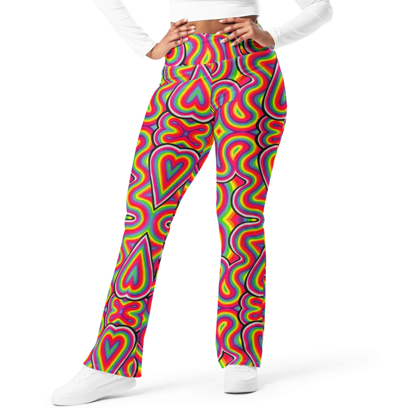 High Waisted Yoga Pants ( Internal Pocket)- "Dopamine" Design
