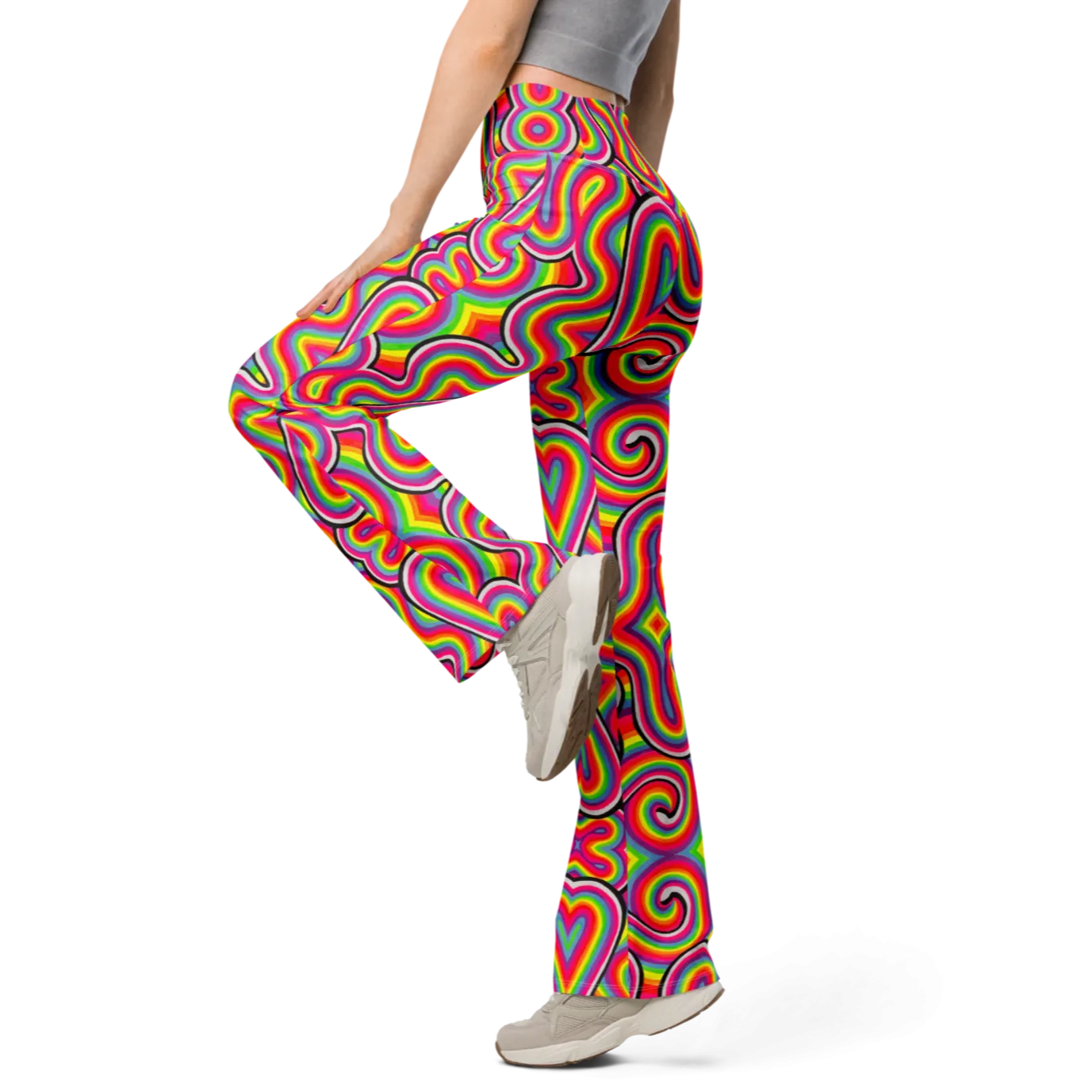 High Waisted Yoga Pants ( Internal Pocket)- "Dopamine" Design