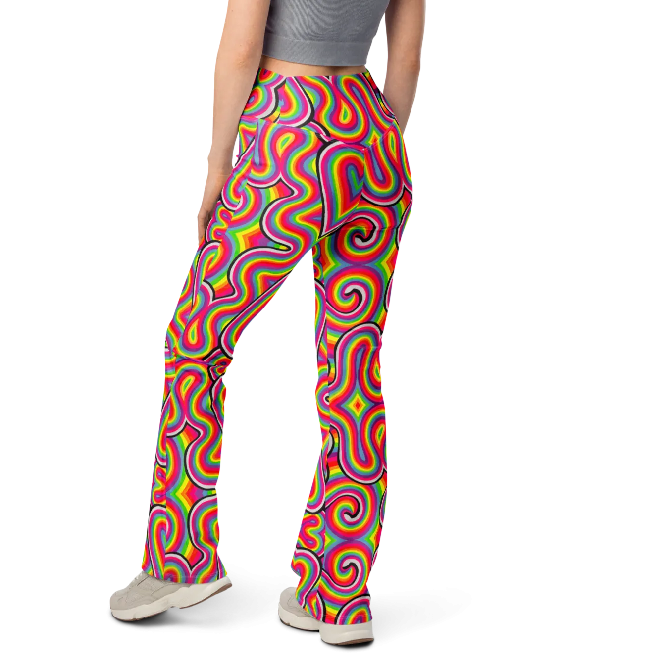 High Waisted Yoga Pants ( Internal Pocket)- "Dopamine" Design