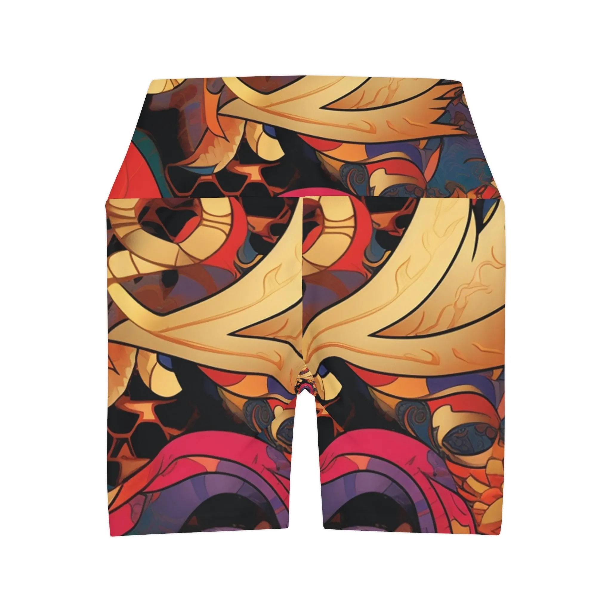 High Waisted Yoga Shorts - Luxury Fibonacci Fusion