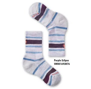 Hike Light Cushion Kids Crew Socks - Striped Purple Eclipse (H76)