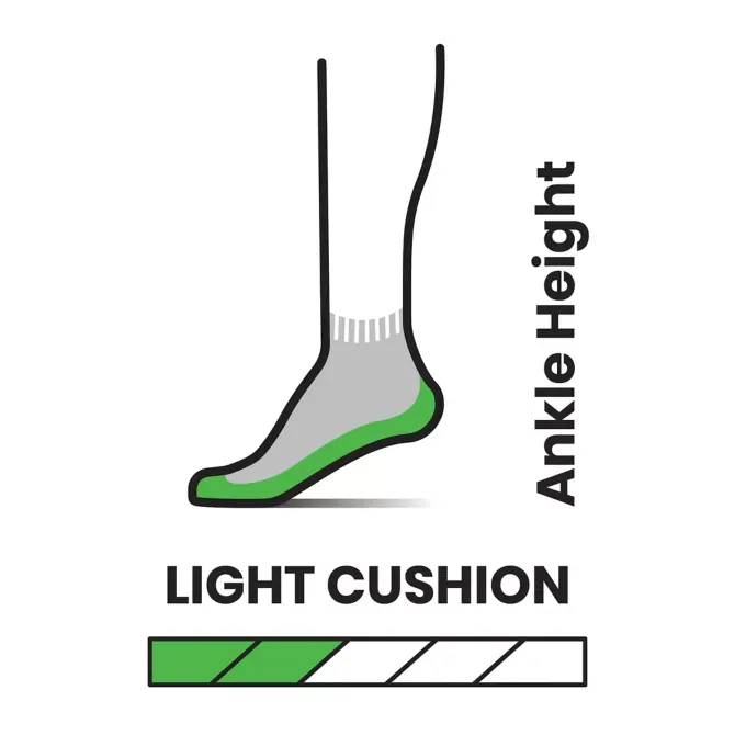 Hike Light Cushion Kids Quarter Socks -  Ash