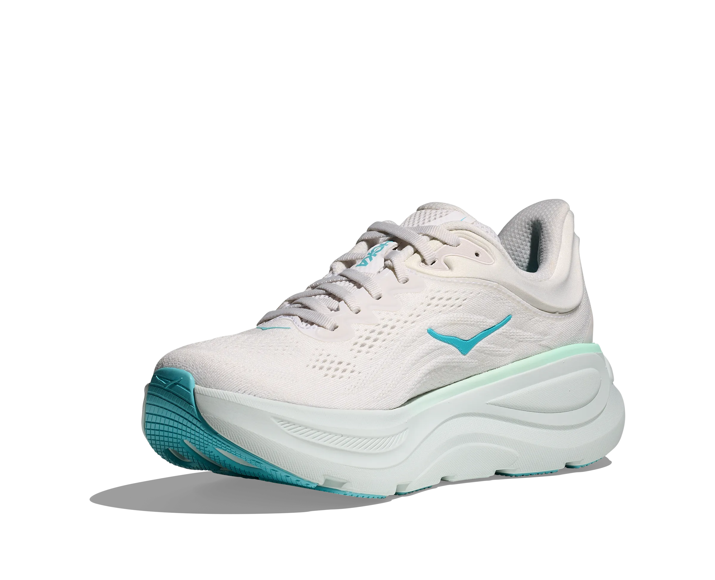 HOKA Women's Bondi 9 Ultra Cushioned Running Shoe - Frost/Cielo Blue