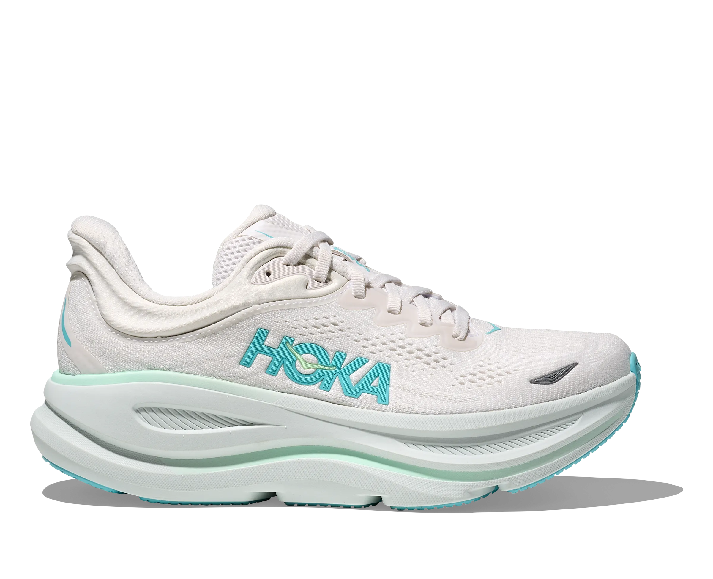 HOKA Women's Bondi 9 Ultra Cushioned Running Shoe - Frost/Cielo Blue