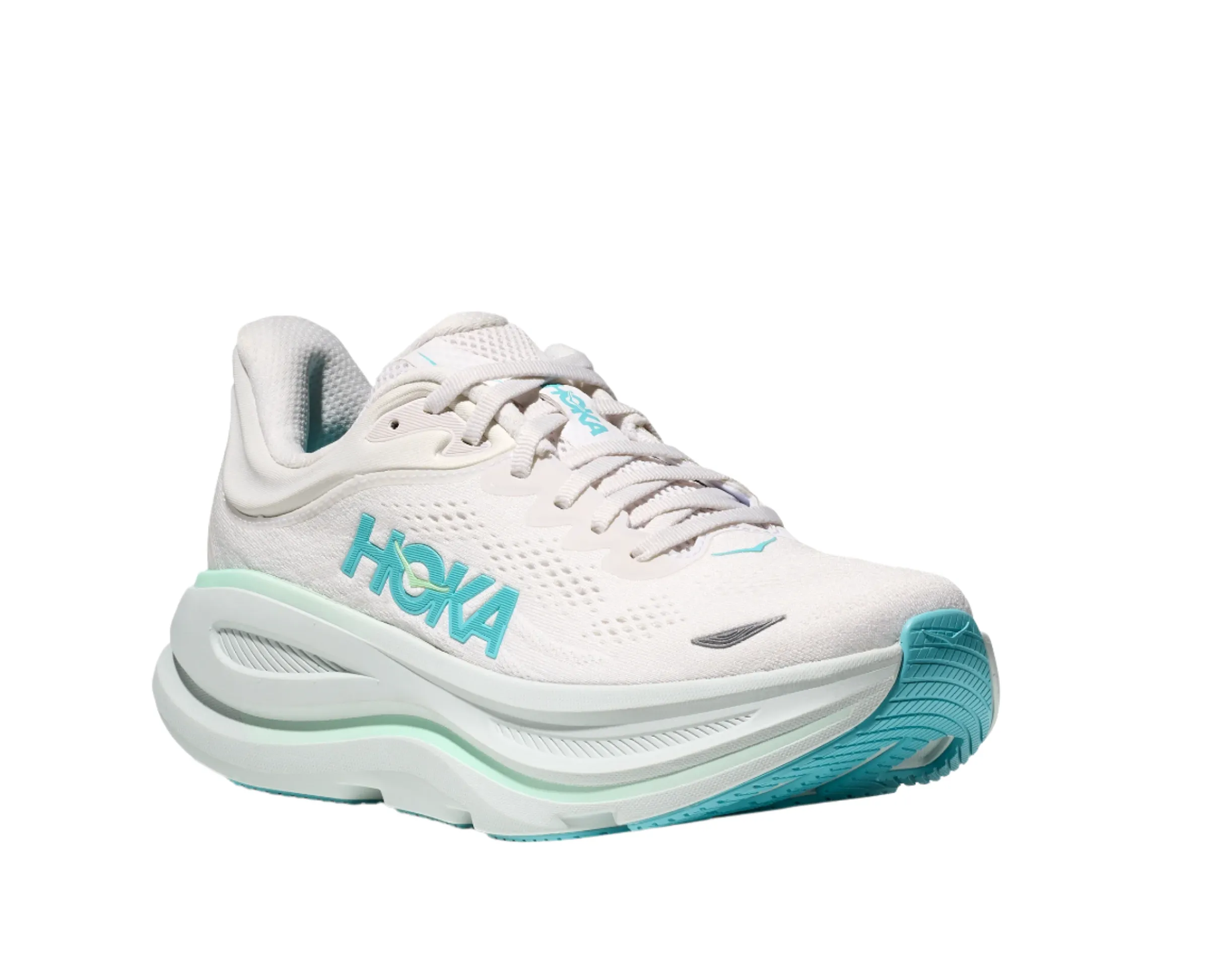 HOKA Women's Bondi 9 Ultra Cushioned Running Shoe - Frost/Cielo Blue