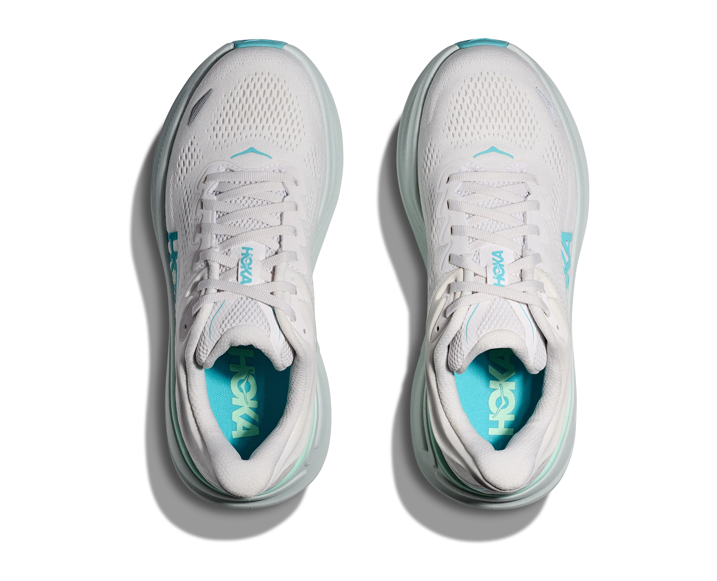 HOKA Women's Bondi 9 Ultra Cushioned Running Shoe - Frost/Cielo Blue