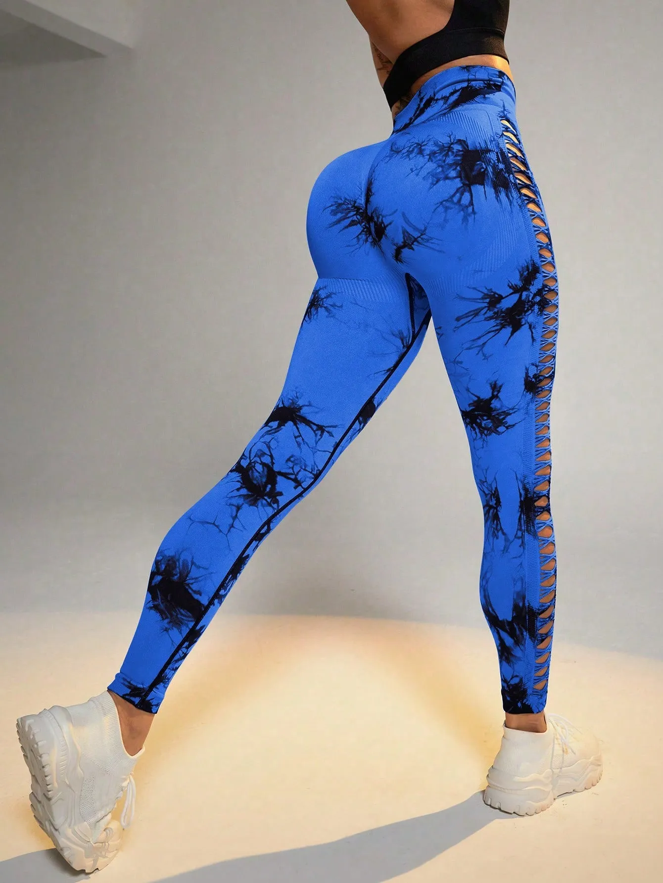 Hollow Tie-Dye Yoga Pants