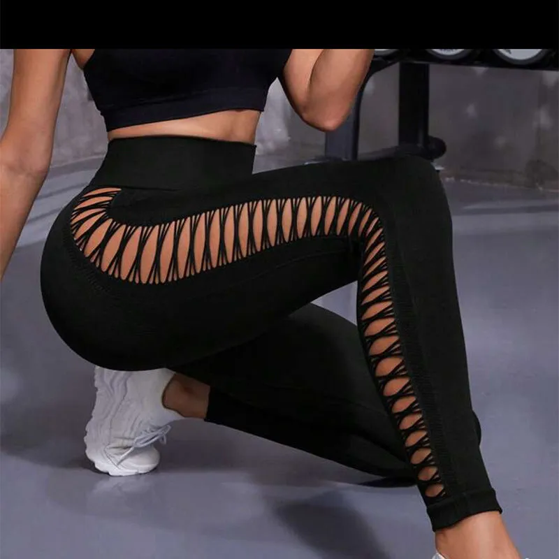 Hollow Tie-Dye Yoga Pants