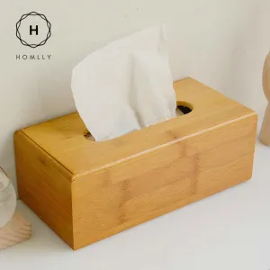 Homlly Bamboo Wood Tissue Box