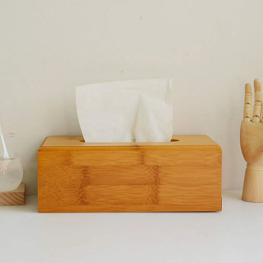 Homlly Bamboo Wood Tissue Box