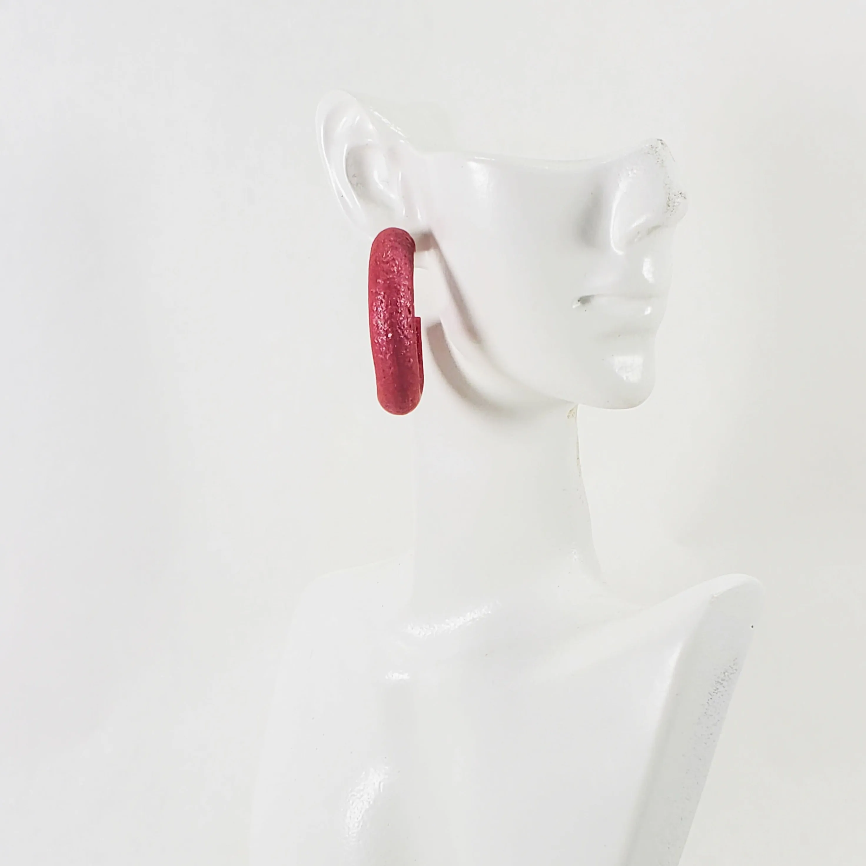 Hoop Earrings Medium - Pink Magenta