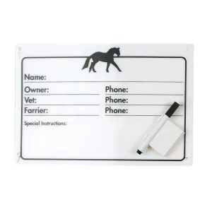 Horse Stall Plaque with Dry Erase Pen