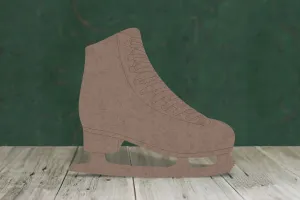Ice-skate with etched detail - wooden craft shape - 2mm MDF