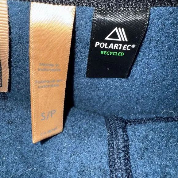 INDYGENA MILY POLARTEC WOMEN'S Blue Fleece Hoodie Small S Cowl Neck EUC