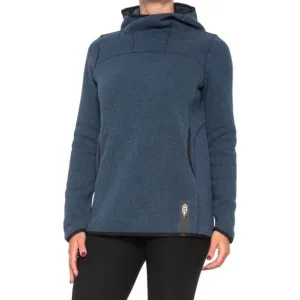 INDYGENA MILY POLARTEC WOMEN'S Blue Fleece Hoodie Small S Cowl Neck EUC
