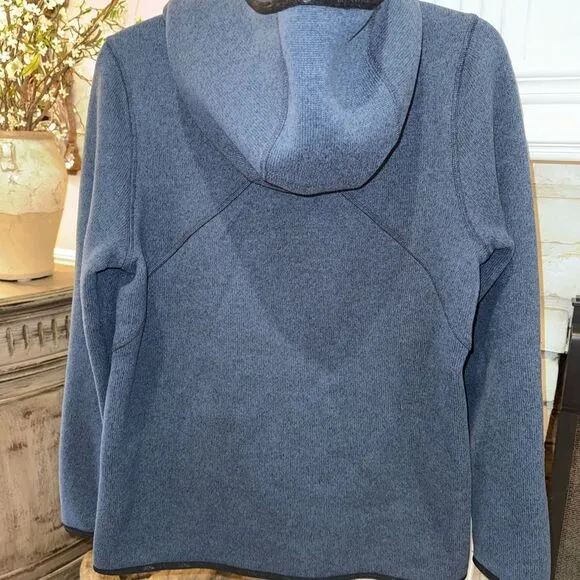 INDYGENA MILY POLARTEC WOMEN'S Blue Fleece Hoodie Small S Cowl Neck EUC