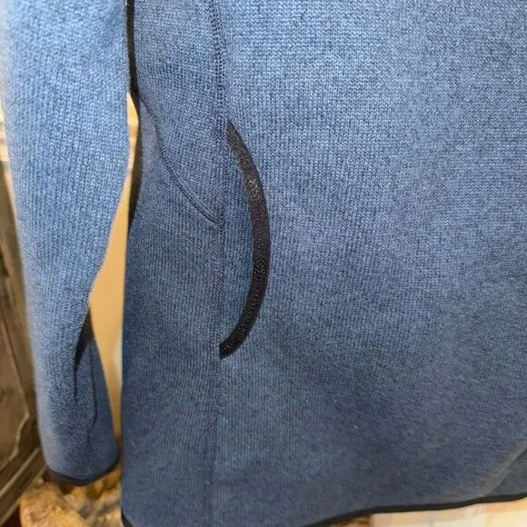 INDYGENA MILY POLARTEC WOMEN'S Blue Fleece Hoodie Small S Cowl Neck EUC