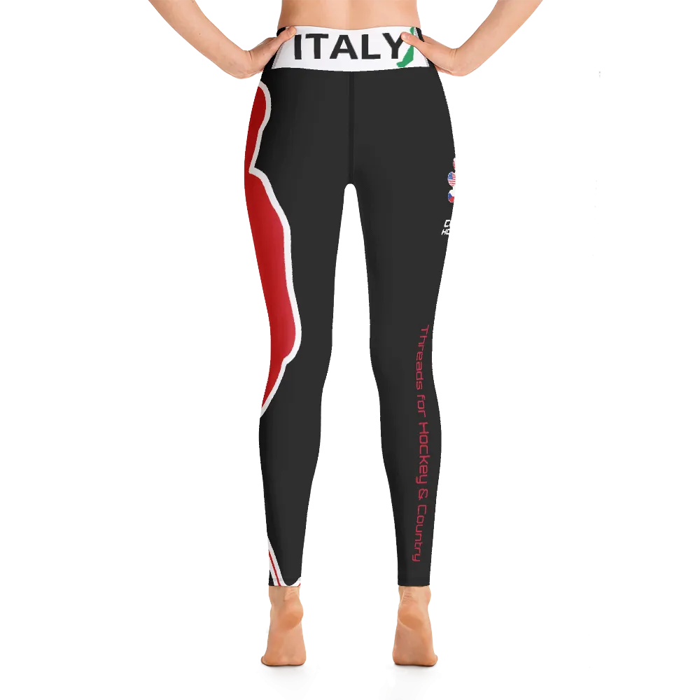 Italy Hockey Women's All-Over Print Yoga Leggings