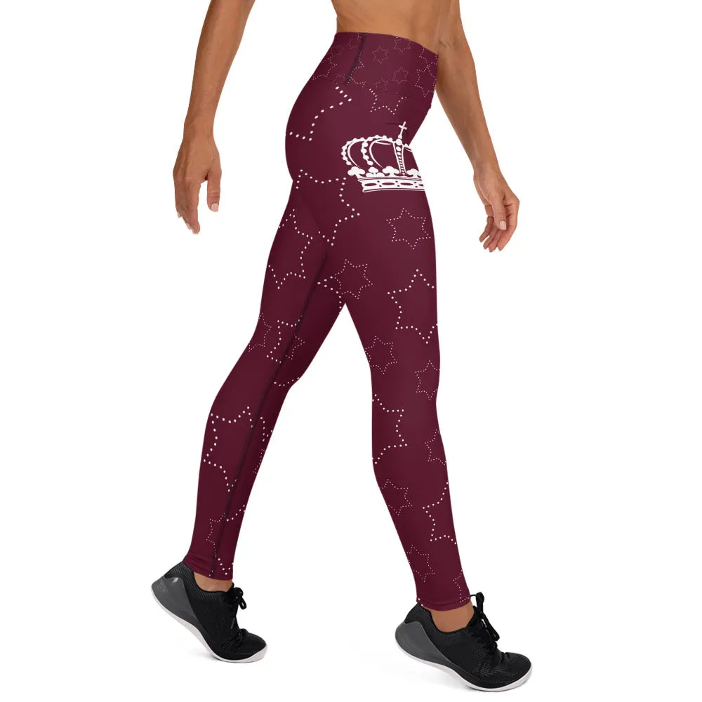 JESUS IS KING Burgundy Leggings