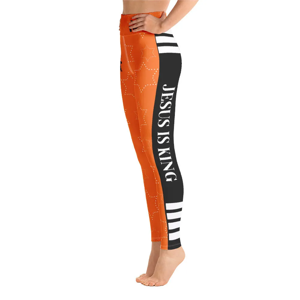 JESUS IS KING Orange Leggings