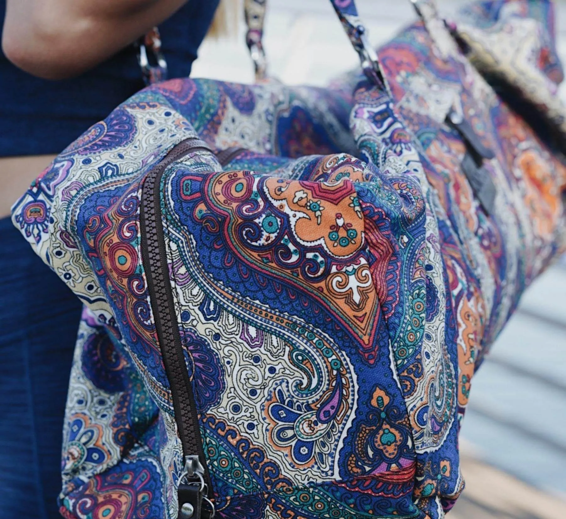Kindfolk Yoga Mat Duffel Bag Canvas with Pocket and Zipper (Celestial)
