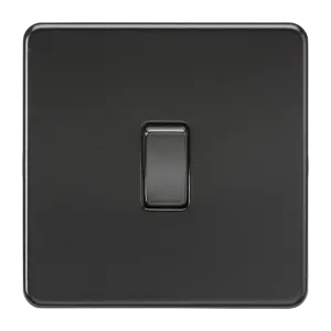 Knightsbridge SF8341MBB Screwless 20A 1G DP Switch - Matt Black   Black Rocker