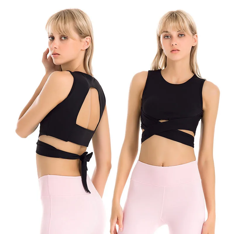 Lace-up Vest Running Fitness Halter Underwear Yoga Bra trendy