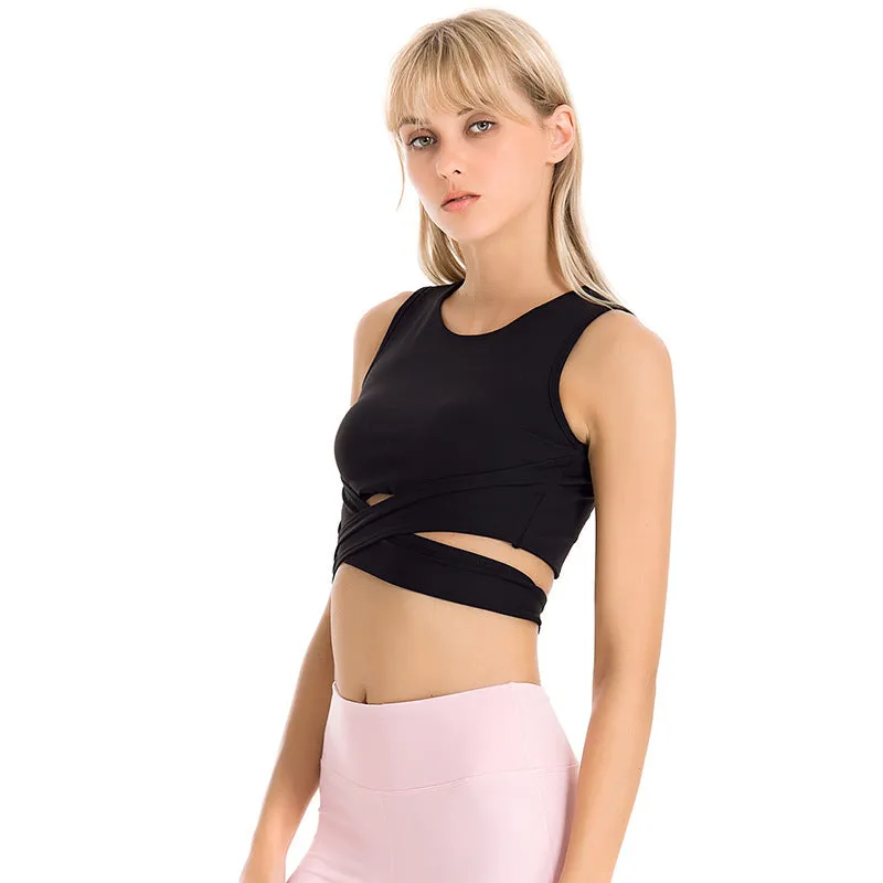 Lace-up Vest Running Fitness Halter Underwear Yoga Bra trendy