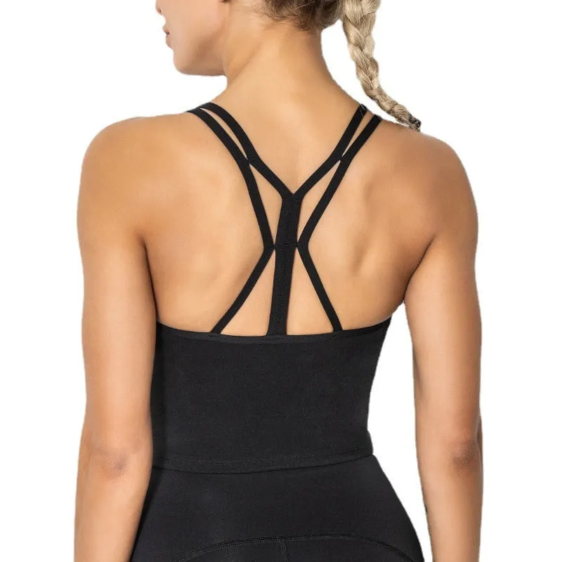 Large Size Shockproof Gathering Fitness Shockproof Sports Bra trendy