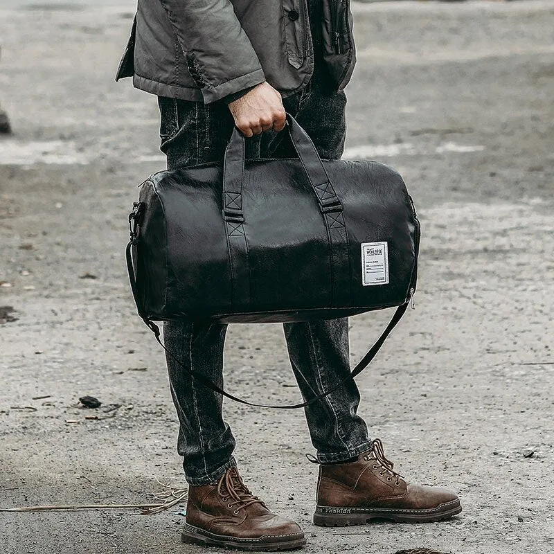 Leather Fitness Bag Travel