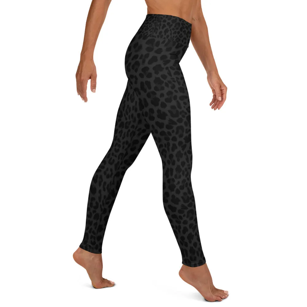 Leopard Black-Deep Navy Yoga Leggings