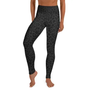 Leopard Black-Deep Navy Yoga Leggings